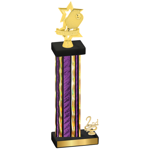 Accented Single Purple Glacier Second Place Pickleball Trophy