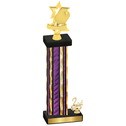 Accented Single Purple Glacier Second Place Pickleball Trophy
