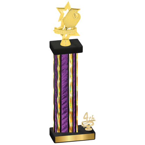 Accented Single Purple Glacier Fourth Place Pickleball Trophy