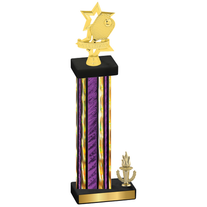 Accented Single Purple Glacier Victory Pickleball Trophy