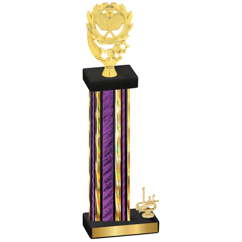 Accented Single Purple Glacier First Place Pickleball Trophy