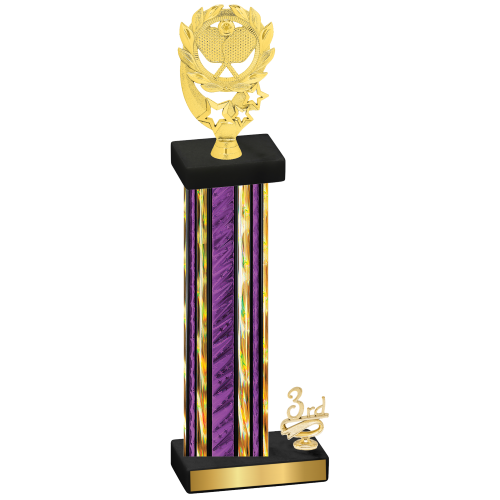 Accented Single Purple Glacier Third Place Pickleball Trophy