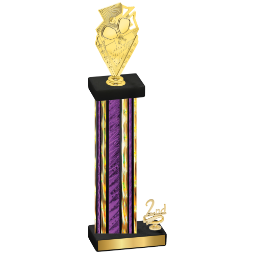Accented Single Purple Glacier Second Place Pickleball Trophy