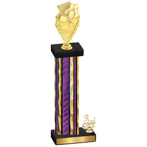 Accented Single Purple Glacier Third Place Pickleball Trophy