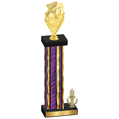 Accented Single Purple Glacier Victory Pickleball Trophy