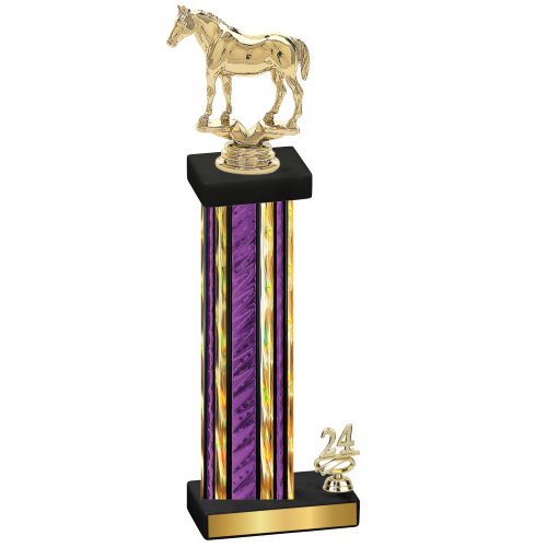 Accented Single Purple Glacier Year Horses Trophy