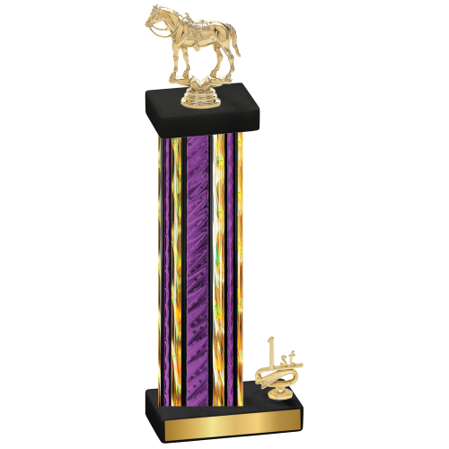 Accented Single Purple Glacier First Place Horses Trophy