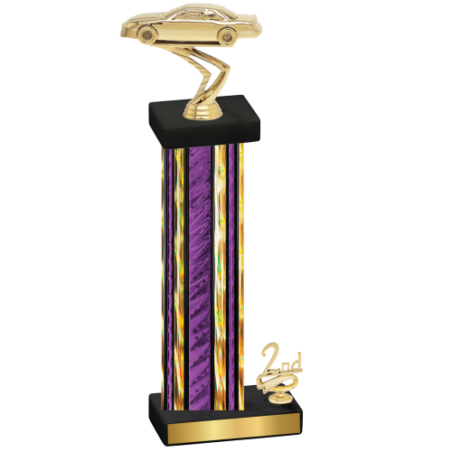 Accented Single Purple Glacier Second Place Cars Trophy