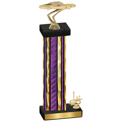 Accented Single Purple Glacier First Place Cars Trophy