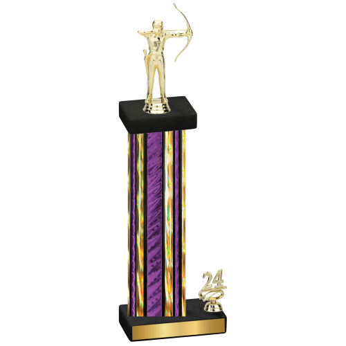 Accented Single Purple Glacier Year Archery Trophy