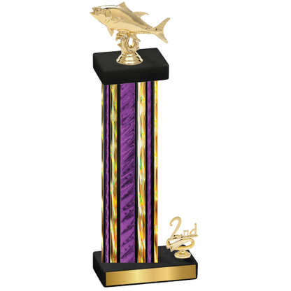 Accented Single Purple Glacier Second Place Fishing Trophy