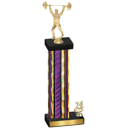 Accented Single Purple Glacier Year Weights Trophy