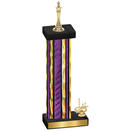 Accented Single Purple Glacier First Place Chess Trophy