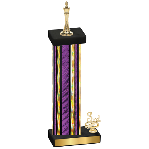 Accented Single Purple Glacier Third Place Chess Trophy