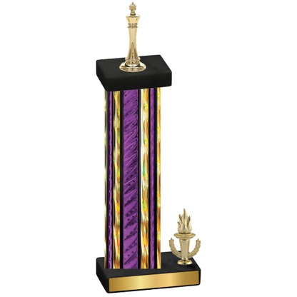 Accented Single Purple Glacier Victory Chess Trophy