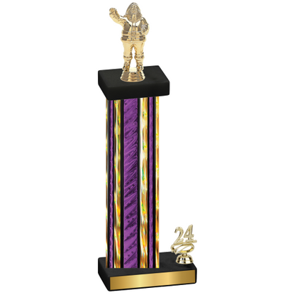 Accented Single Purple Glacier Year Holiday Trophy