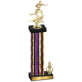 Accented Single Purple Glacier Victory Flag Football Trophy