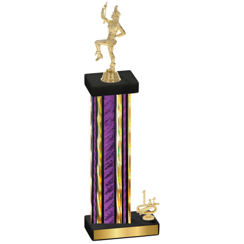 Accented Single Purple Glacier First Place Majorette Trophy