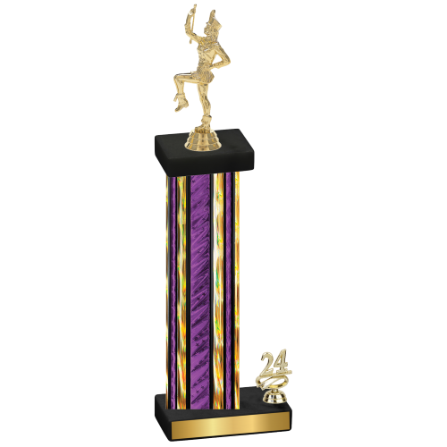 Accented Single Purple Glacier Year Majorette Trophy