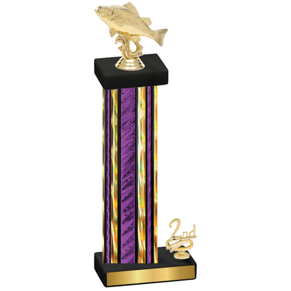 Accented Single Purple Glacier Second Place Fishing Trophy
