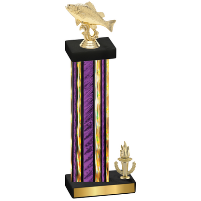 Accented Single Purple Glacier Victory Fishing Trophy