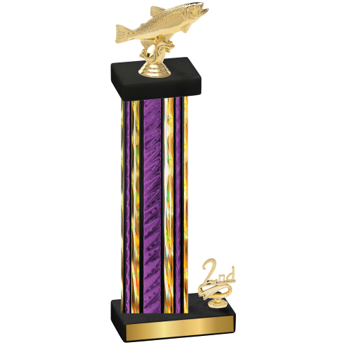 Accented Single Purple Glacier Second Place Fishing Trophy