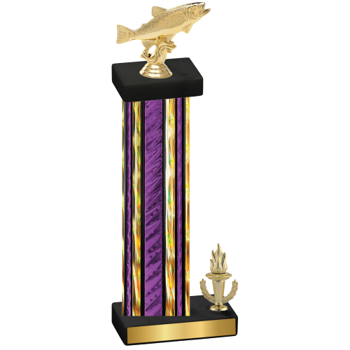 Accented Single Purple Glacier Victory Fishing Trophy