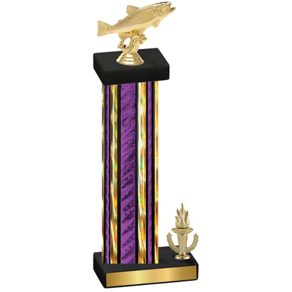 Accented Single Purple Glacier Victory Fishing Trophy