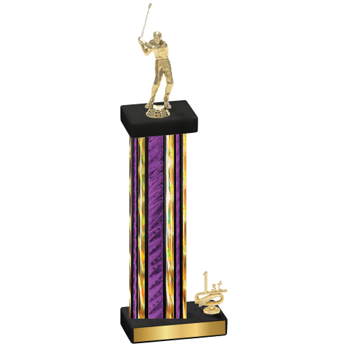 Accented Single Purple Glacier First Place Golf Trophy