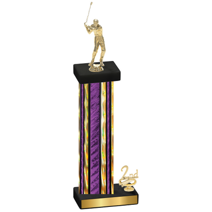 Accented Single Purple Glacier Second Place Golf Trophy