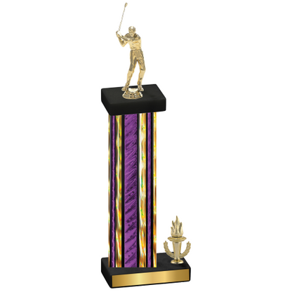 Accented Single Purple Glacier Victory Golf Trophy