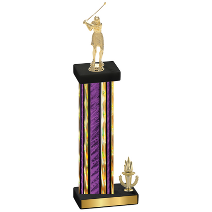 Accented Single Purple Glacier Victory Golf Trophy