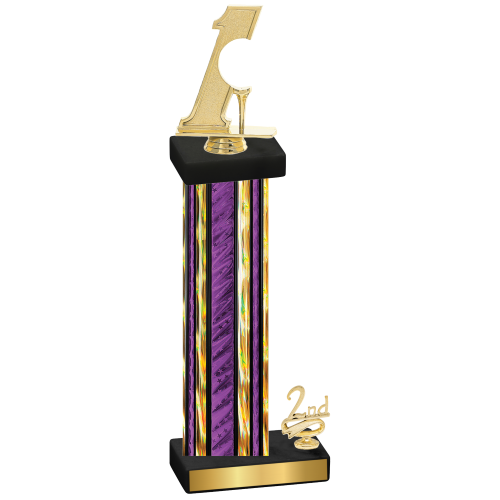 Accented Single Purple Glacier Second Place Golf Trophy