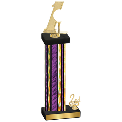 Accented Single Purple Glacier Second Place Golf Trophy
