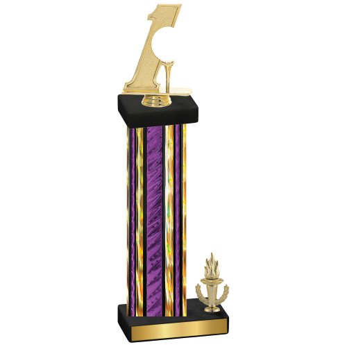 Accented Single Purple Glacier Victory Golf Trophy