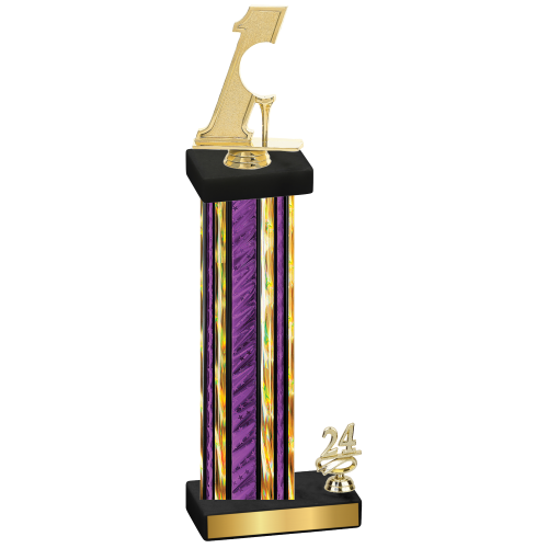 Accented Single Purple Glacier Year Golf Trophy