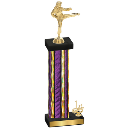 Accented Single Purple Glacier First Place Karate Trophy