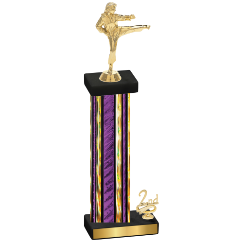 Accented Single Purple Glacier Second Place Karate Trophy