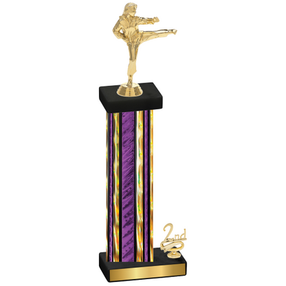 Accented Single Purple Glacier Second Place Karate Trophy