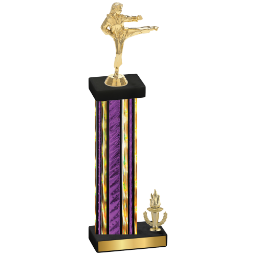 Accented Single Purple Glacier Victory Karate Trophy