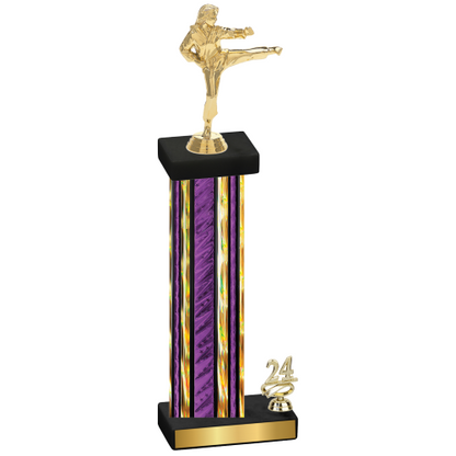 Accented Single Purple Glacier Year Karate Trophy