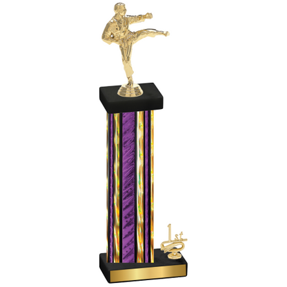 Accented Single Purple Glacier First Place Karate Trophy