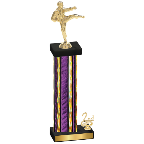 Accented Single Purple Glacier Second Place Karate Trophy
