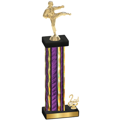 Accented Single Purple Glacier Second Place Karate Trophy
