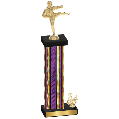 Accented Single Purple Glacier Third Place Karate Trophy