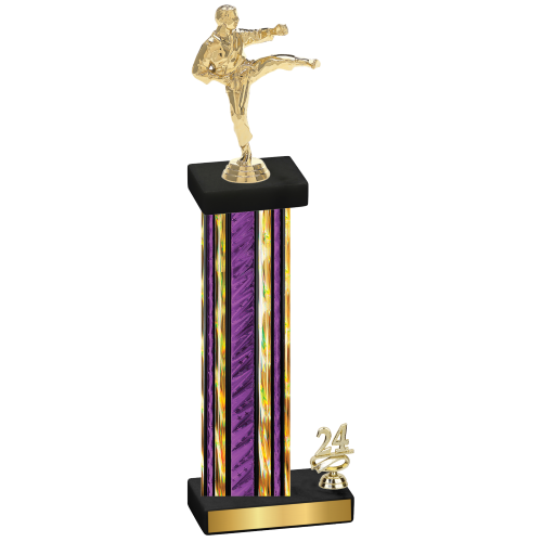 Accented Single Purple Glacier Year Karate Trophy