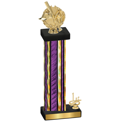 Accented Single Purple Glacier First Place Baseball Trophy