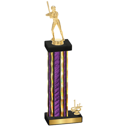 Accented Single Purple Glacier First Place Softball Trophy