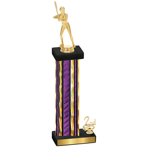 Accented Single Purple Glacier Second Place Softball Trophy