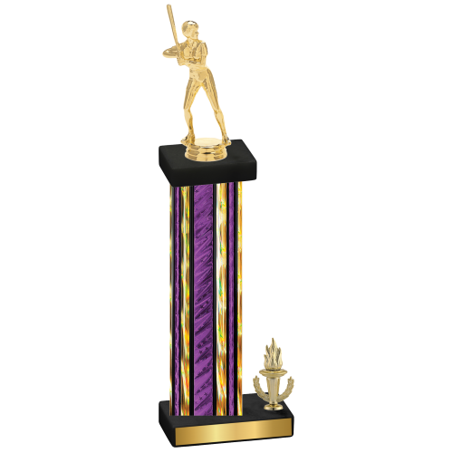 Accented Single Purple Glacier Victory Softball Trophy